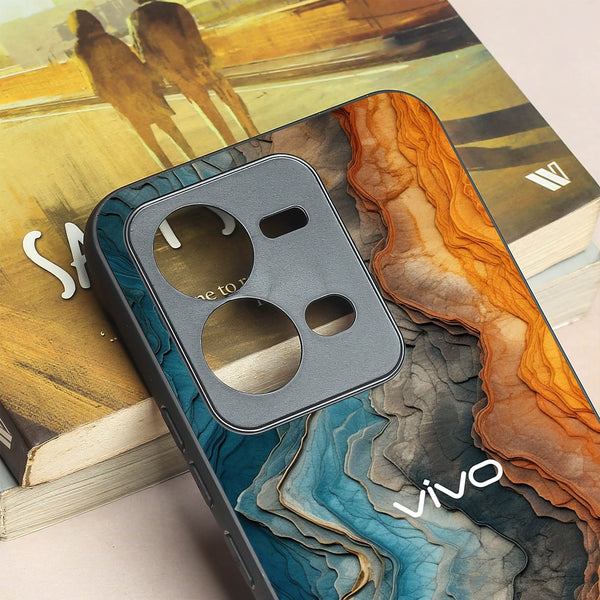 Layered Marble metal back case for Vivo V25