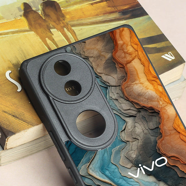 Layered Marble metal back case for Vivo V50