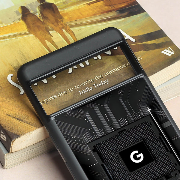 Microchip metal back case for Google Pixel 7a