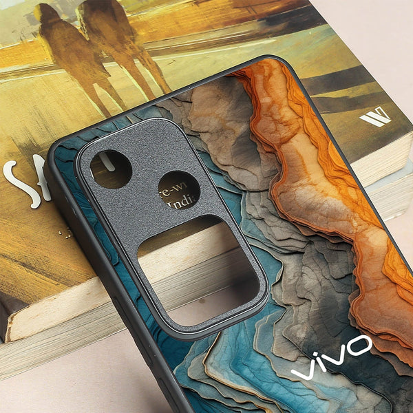 Layered Marble metal back case for Vivo V30