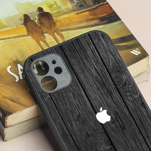 Dark Wood metal back case for Apple Iphone 12