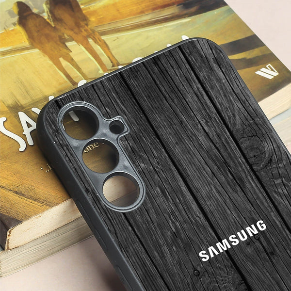 Dark Wood metal back case for Samsung A34