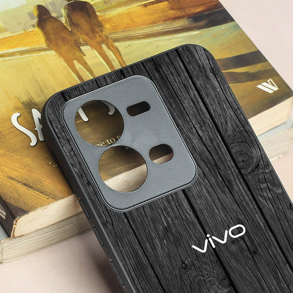 Dark Wood metal back case for Vivo V25