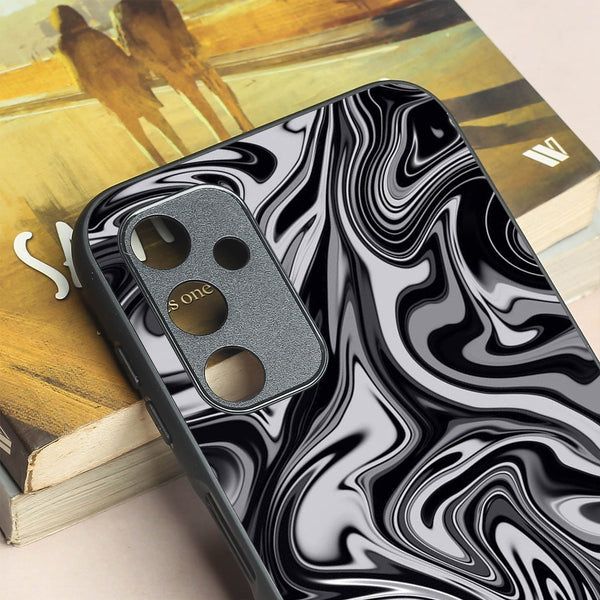Blackout Marble metal back case for Samsung A14