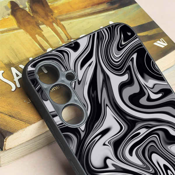 Blackout Marble metal back case for Samsung A34