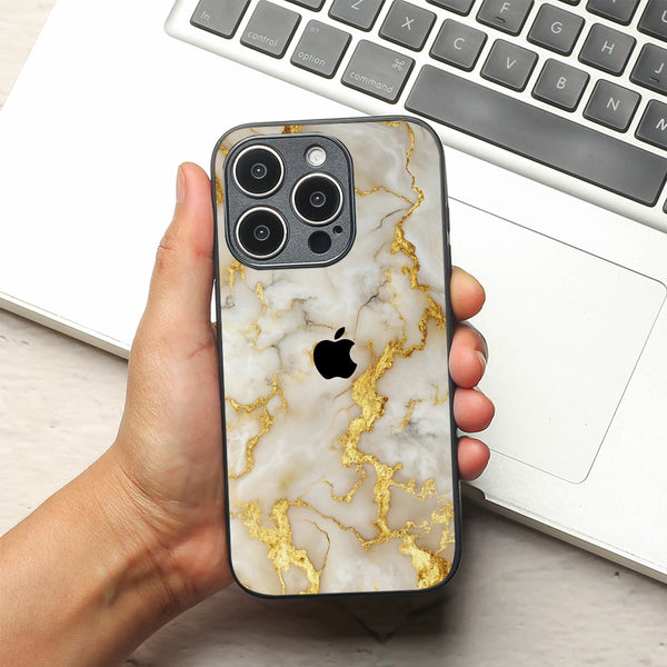 Gold Vein Glory metal back case for Apple Iphone 16 Pro