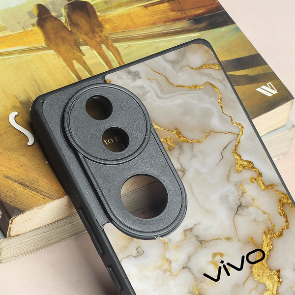 Gold Vein Glory metal back case for Vivo V50