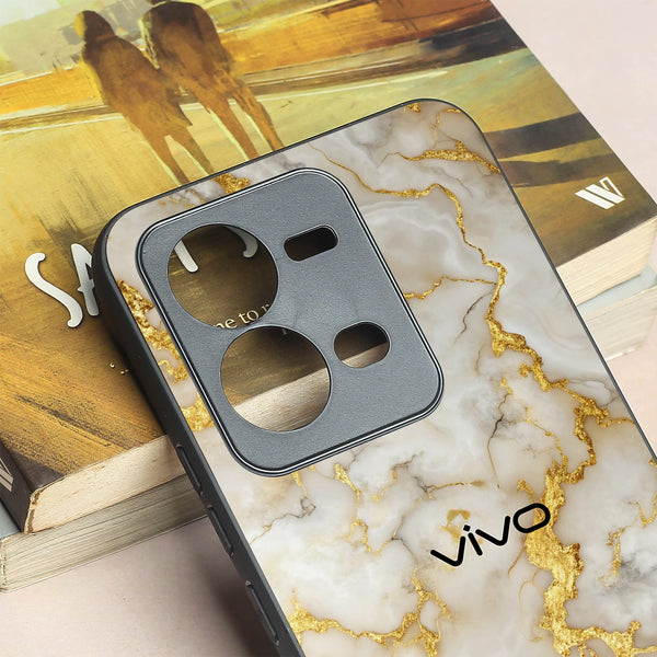 Gold Vein Glory metal back case for Vivo V25