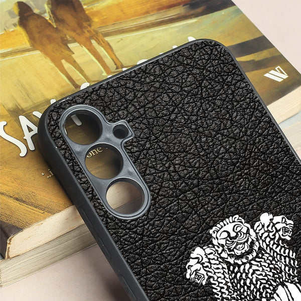 Black Satyamev Jayate metal back case for Samsung A34