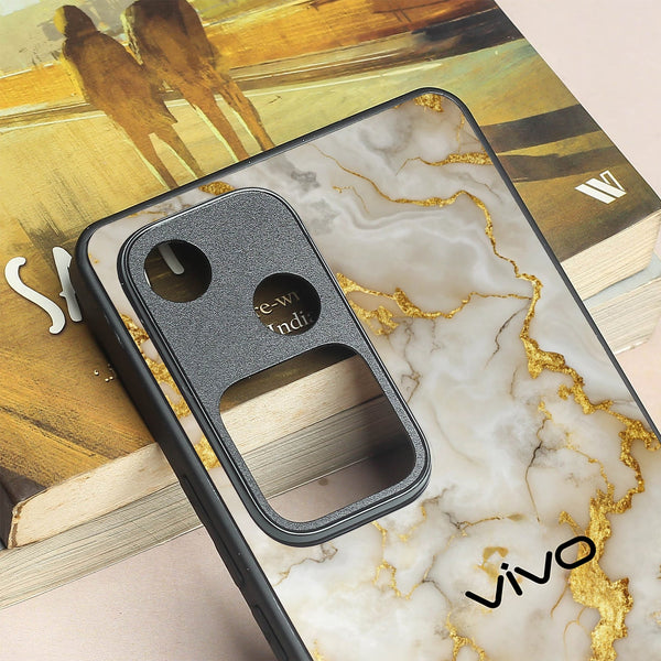 Gold Vein Glory metal back case for Vivo V30