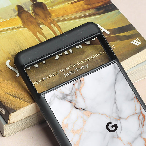 Copper Luxe Marble metal back case for Google Pixel 7a