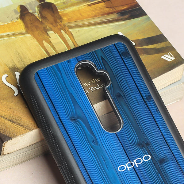 Indigo Planks metal back case for Oppo Reno2 F