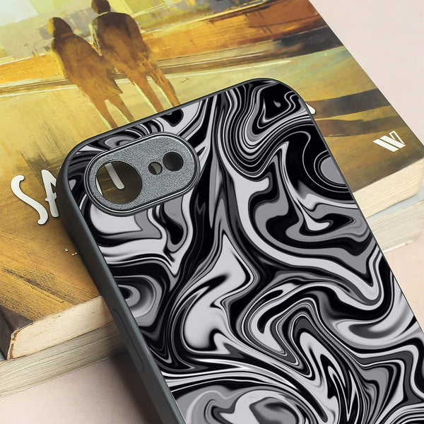 Blackout Marble metal back case for Apple Iphone 16e
