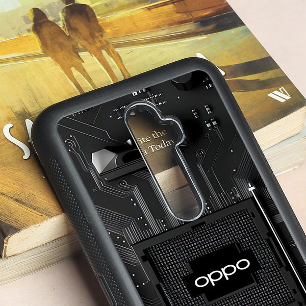 Microchip metal back case for Oppo Reno2 F