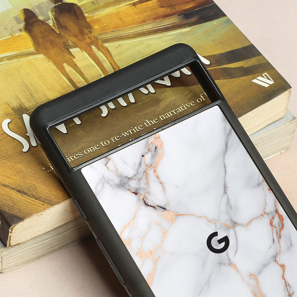Copper Luxe Marble metal back case for Google Pixel 6a