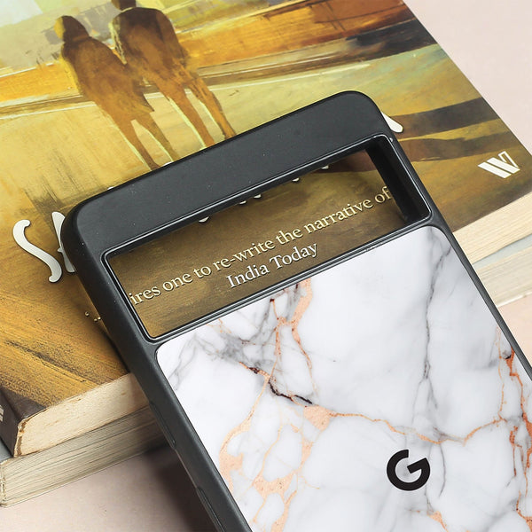 Copper Luxe Marble metal back case for Google Pixel 7