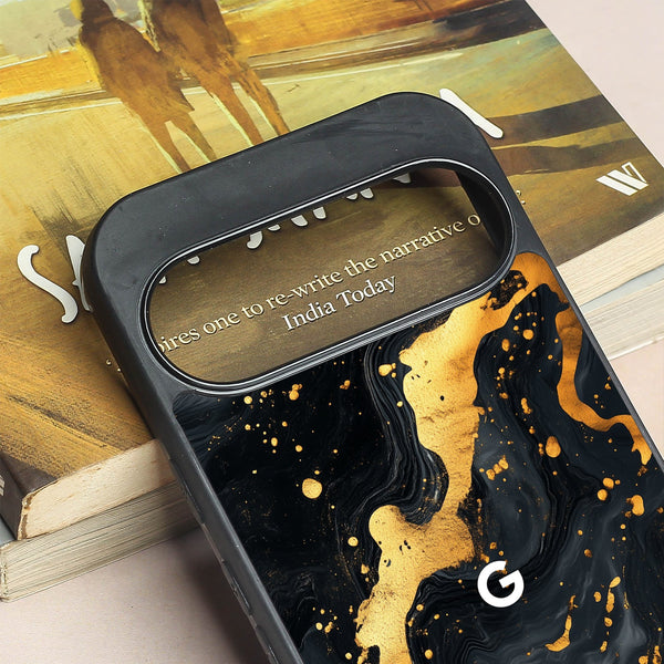 Black Gold Blaze  metal back case for Google Pixel 9