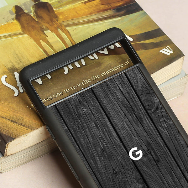 Dark Wood metal back case for Google Pixel 6a