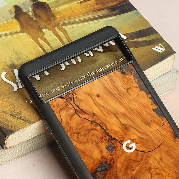 Lava Oak metal back case for Google Pixel 6a