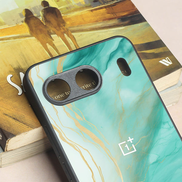 Green Luxe Marble metal back case for Oneplus Nord 4