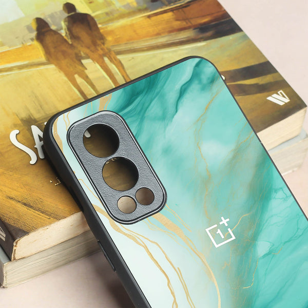 Green Luxe Marble metal back case for Oneplus Nord 2
