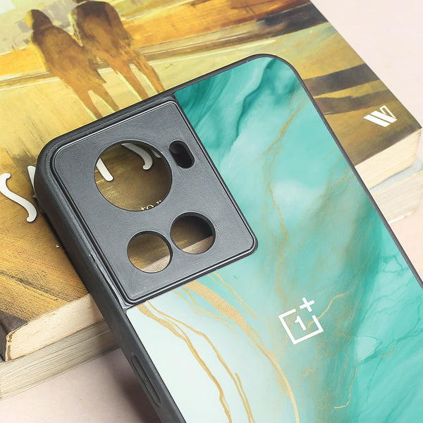 Green Luxe Marble metal back case for Oneplus 10R