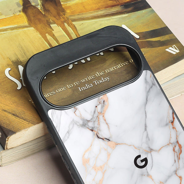 Copper Luxe Marble metal back case for Google Pixel 9