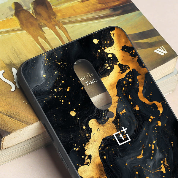 Black Gold Blaze  metal back case for Oneplus 7 Pro