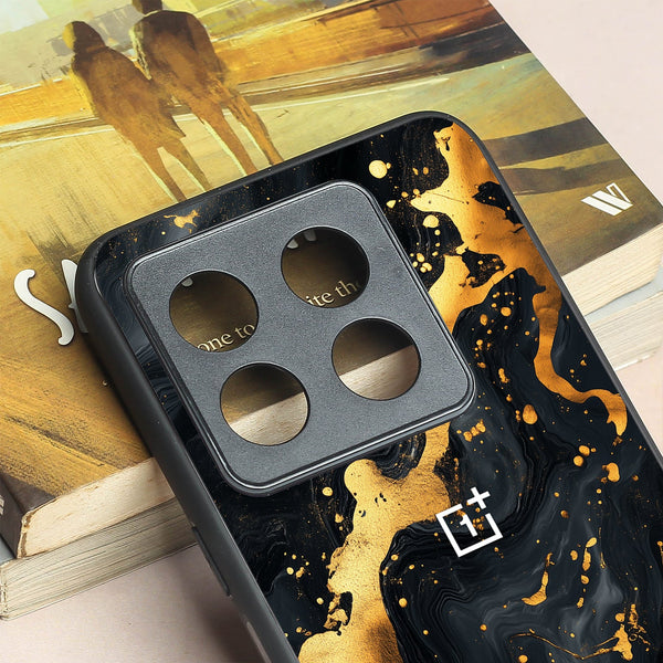 Black Gold Blaze  metal back case for Oneplus 10T