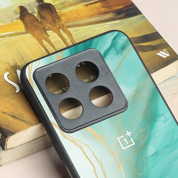 Green Luxe Marble metal back case for Oneplus 10T