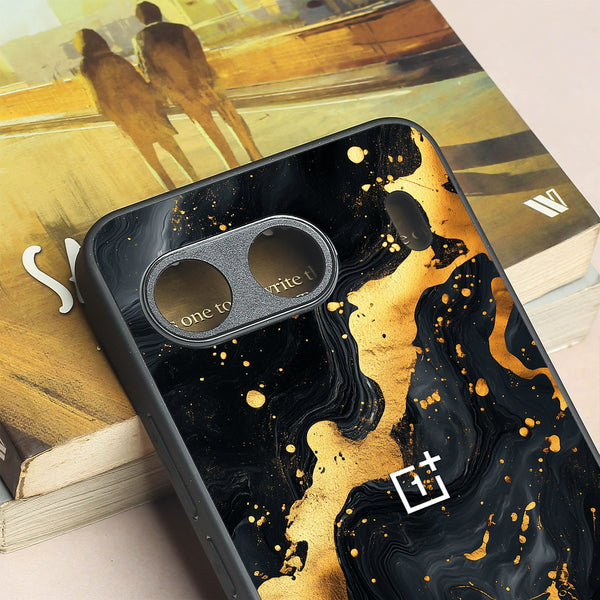 Black Gold Blaze  metal back case for Oneplus Nord 4