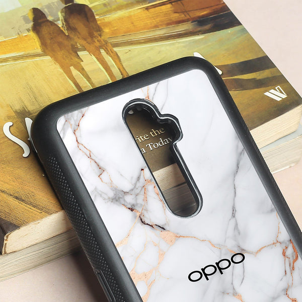 Copper Luxe Marble metal back case for Oppo Reno2 F