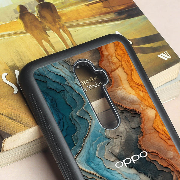 Layered Marble metal back case for Oppo Reno2 Z