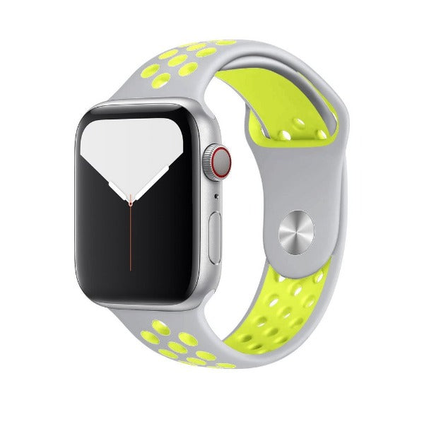 Grey Neon Dotted Silicone Strap For Apple Watch Series 8  (38mm/40mm/41mm)