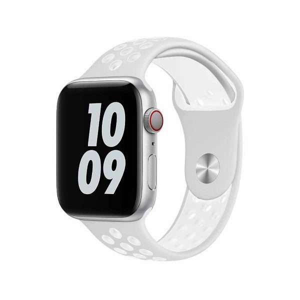 Grey White Dotted Silicone Strap For Apple Watch Series 1 (42mm/44mm/45mm/46mm/49mm)