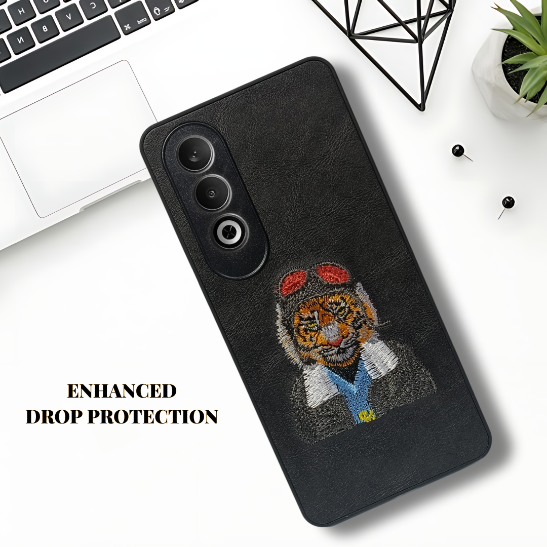 Black leather Black Red Cap Camera Ornamented for Oneplus Nord CE 4