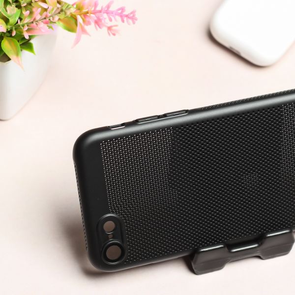 BREATHING BLACK Silicone Case for Apple Iphone 7 - The Hatke