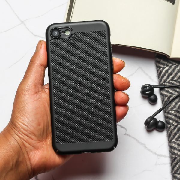 BREATHING BLACK Silicone Case for Apple Iphone 8 - The Hatke