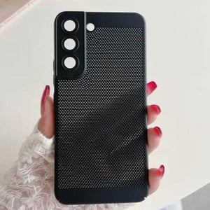BREATHING BLACK Silicone Case for Samsung S21 FE - The Hatke