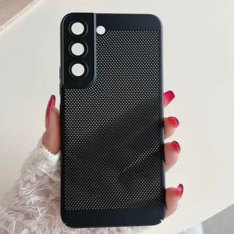 BREATHING BLACK Silicone Case for Samsung S21 FE - The Hatke