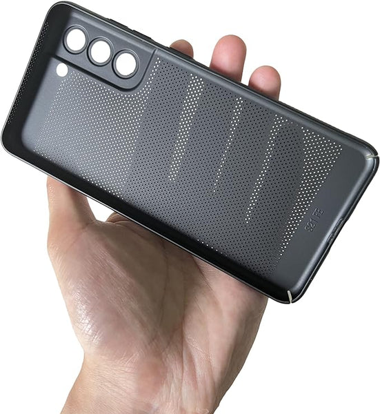 BREATHING BLACK Silicone Case for Samsung S21 FE - The Hatke