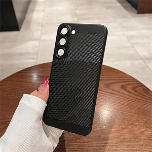 BREATHING BLACK Silicone Case for Samsung S22 - The Hatke