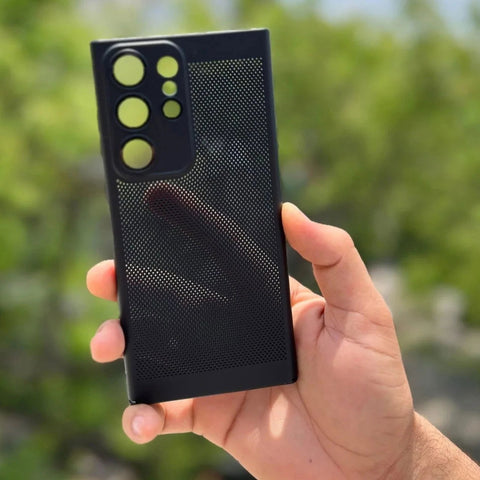 BREATHING BLACK Silicone Case for Samsung S23 Ultra - The Hatke