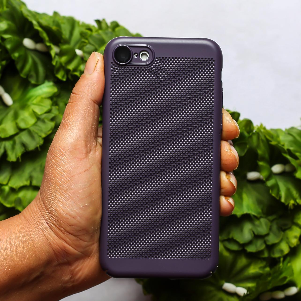 BREATHING Deep Purple Silicone Case for Apple Iphone 7 - The Hatke