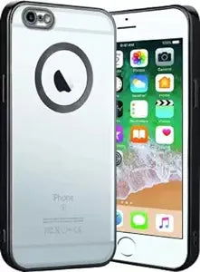 Black 6D Chrome Logo Cut Transparent Case for Apple iphone 6/6s - The Hatke