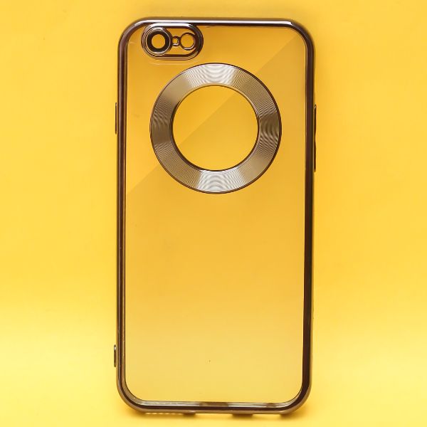 Black 6D Chrome Logo Cut Transparent Case for Apple iphone 6/6s - The Hatke