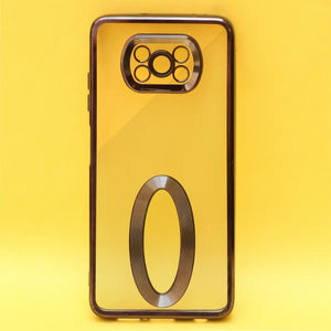 Black 6D Chrome Logo Cut Transparent Case for Poco X3 - The Hatke