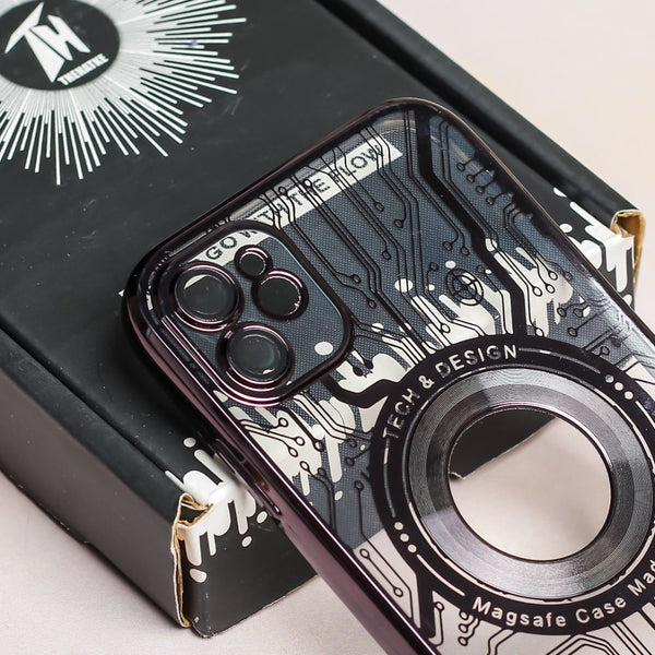 Black 6D Watch Chrome Logo Cut Transparent Case for Apple iphone 11 - The Hatke