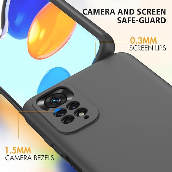Black Camera Original Silicone Case for Redmi Note 11 - The Hatke