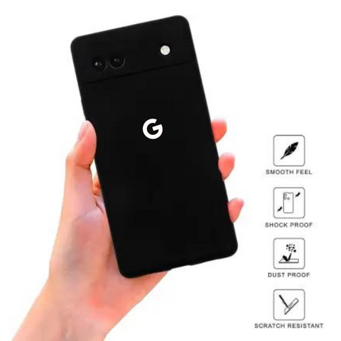 Black Camera Original Silicone case for Google Pixel 6A - The Hatke